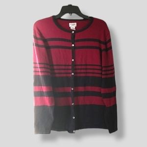 Women's Stylish Striped Liz Baker Button Up Cardigan